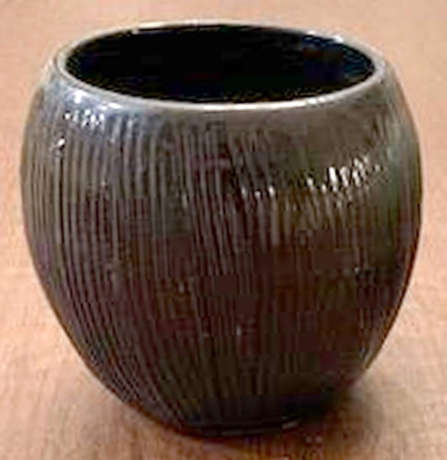 Lazy Bones Brown Satin Coconut Planter by Frankoma-1