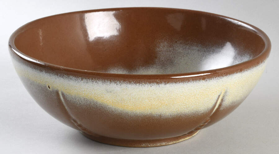 Lazy Bones Brown Satin 8" Round Vegetable Bowl by Frankoma-1