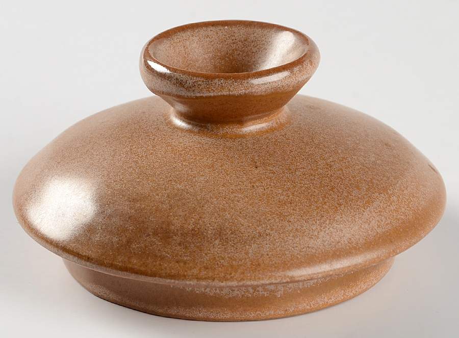 Lazy Bones Brown Satin Lid for Teapot by Frankoma-1