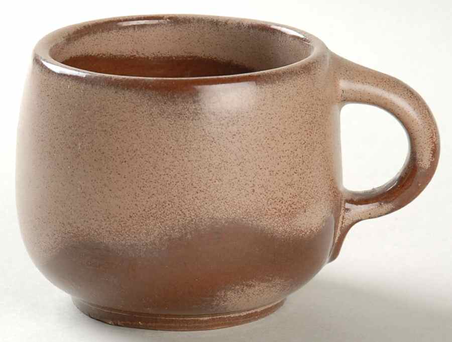 Lazy Bones Brown Satin Flat Cup by Frankoma-1