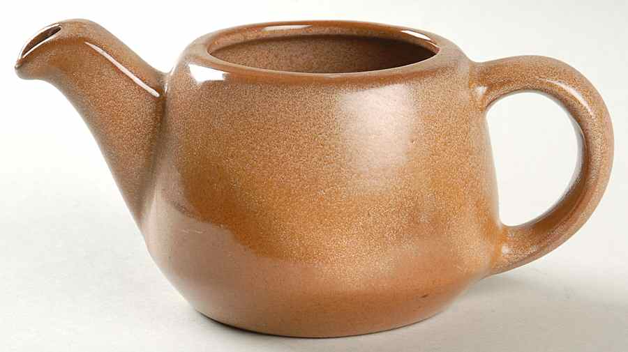 Lazy Bones Brown Satin Individual Teapot No Lid by Frankoma-1