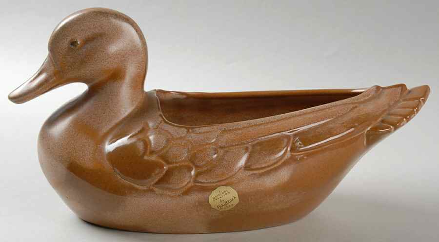 Lazy Bones Brown Satin Flower Pot by Frankoma-1