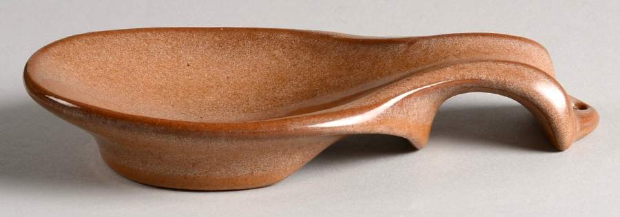 Lazy Bones Brown Satin Spoon Rest/Holder (Holds 1 Spoon) by Frankoma-1