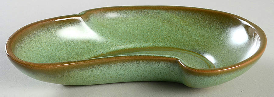 Lazy Bones Prairie Green Crescent Pickle Dish by Frankoma-1