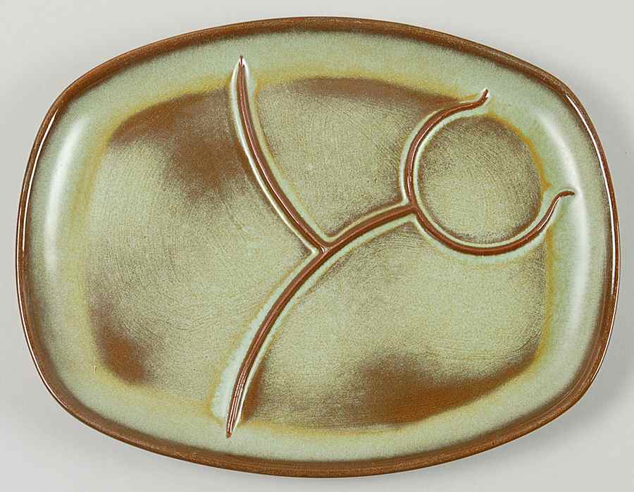 Lazy Bones Prairie Green Grill Plate by Frankoma-1
