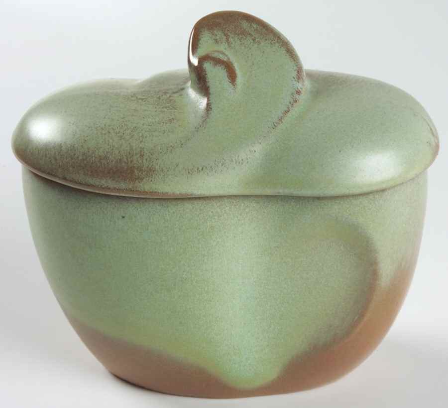 Lazy Bones Prairie Green Sugar Bowl & Lid by Frankoma-1