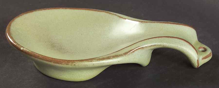 Lazy Bones Prairie Green Spoon Rest/Holder (Holds 1 Spoon) by Frankoma-1