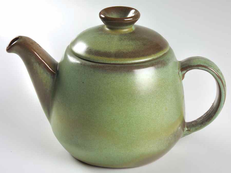 Lazy Bones Prairie Green Teapot & Lid by Frankoma-1