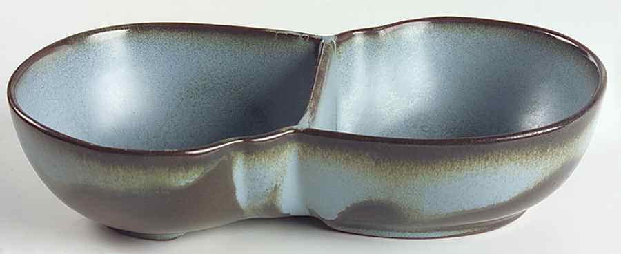 Lazy Bones Woodland Moss 10" Oval Divided Vegetable Bowl by Frankoma-1