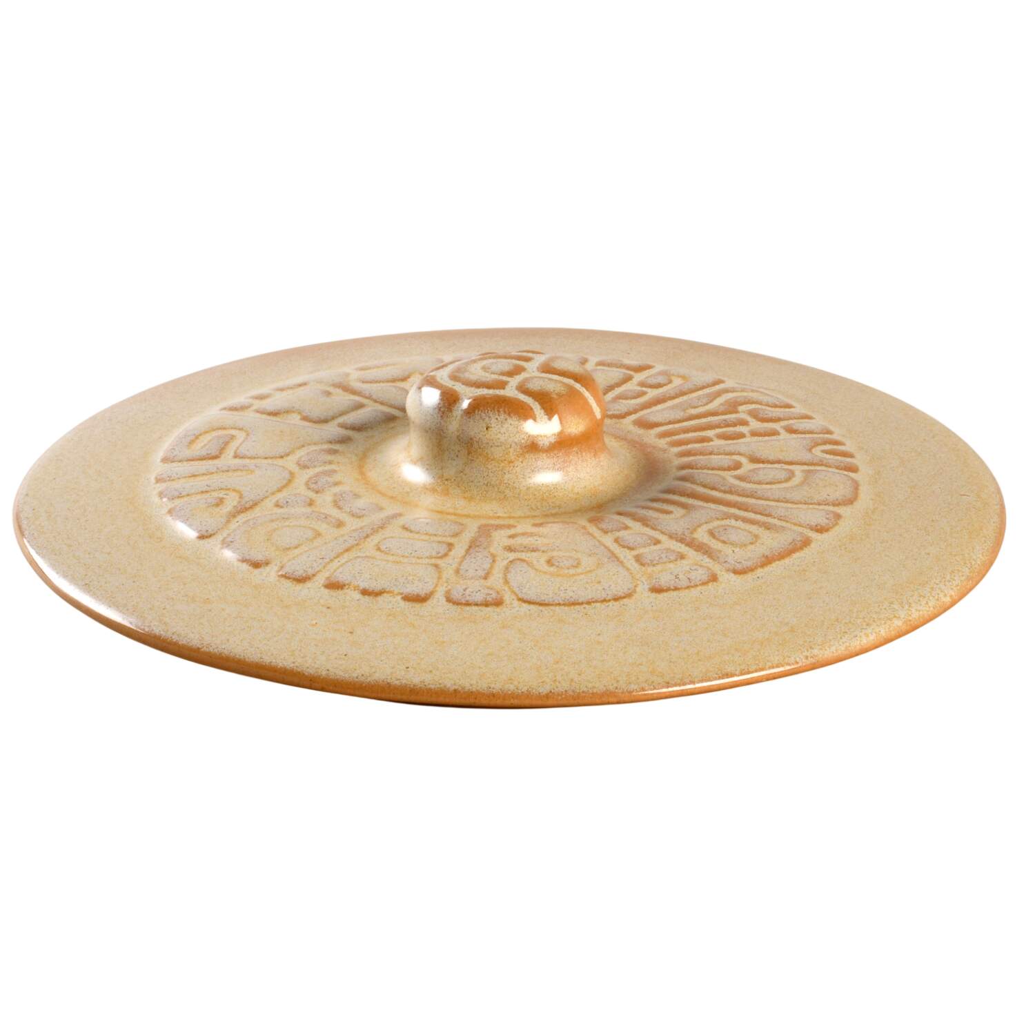 Mayan Aztec Desert Gold Lid for 1.5 Qt Round Casserole by Frankoma-1