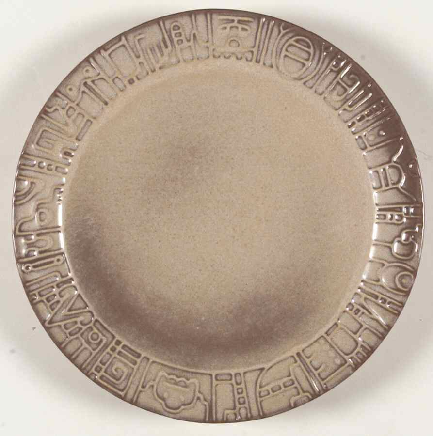 Mayan Aztec Desert Gold Dinner Plate by Frankoma-1