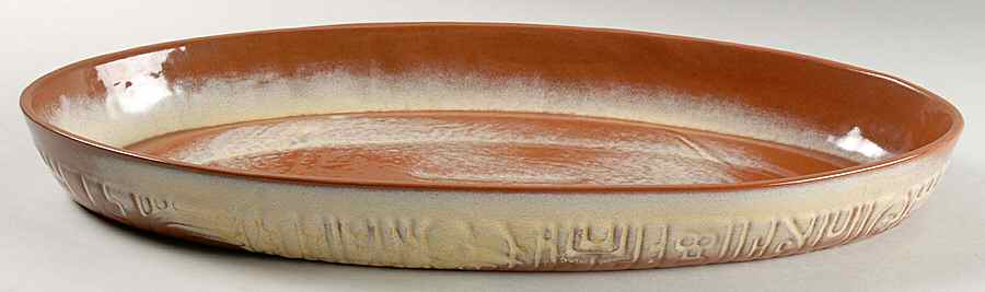 Mayan Aztec Desert Gold 18" Oval Serving Platter by Frankoma-1