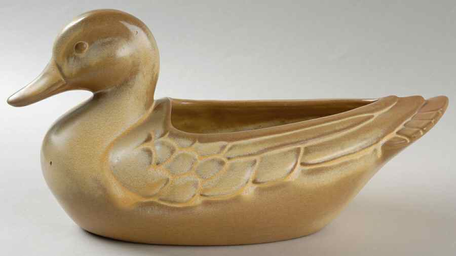 Mayan Aztec Desert Gold Flower Pot by Frankoma-1