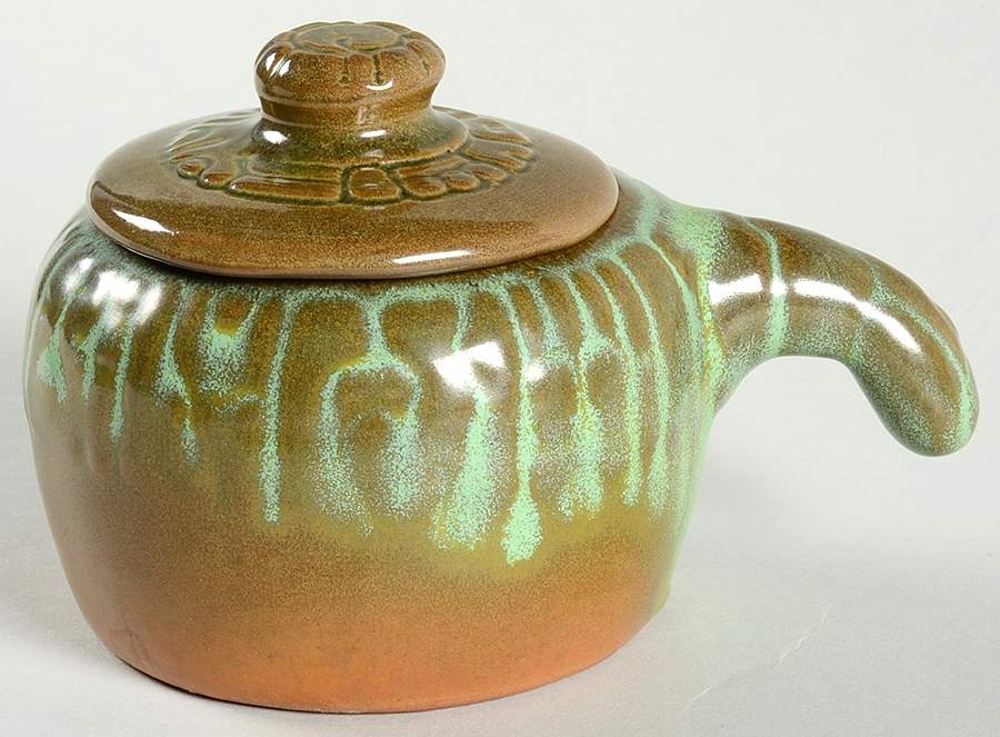 Mayan Aztec Prairie Green Individual Casserole & Lid by Frankoma-1