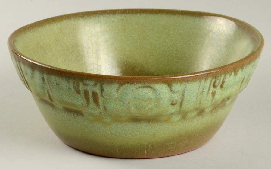 Mayan Aztec Prairie Green Coupe Soup Bowl by Frankoma-1