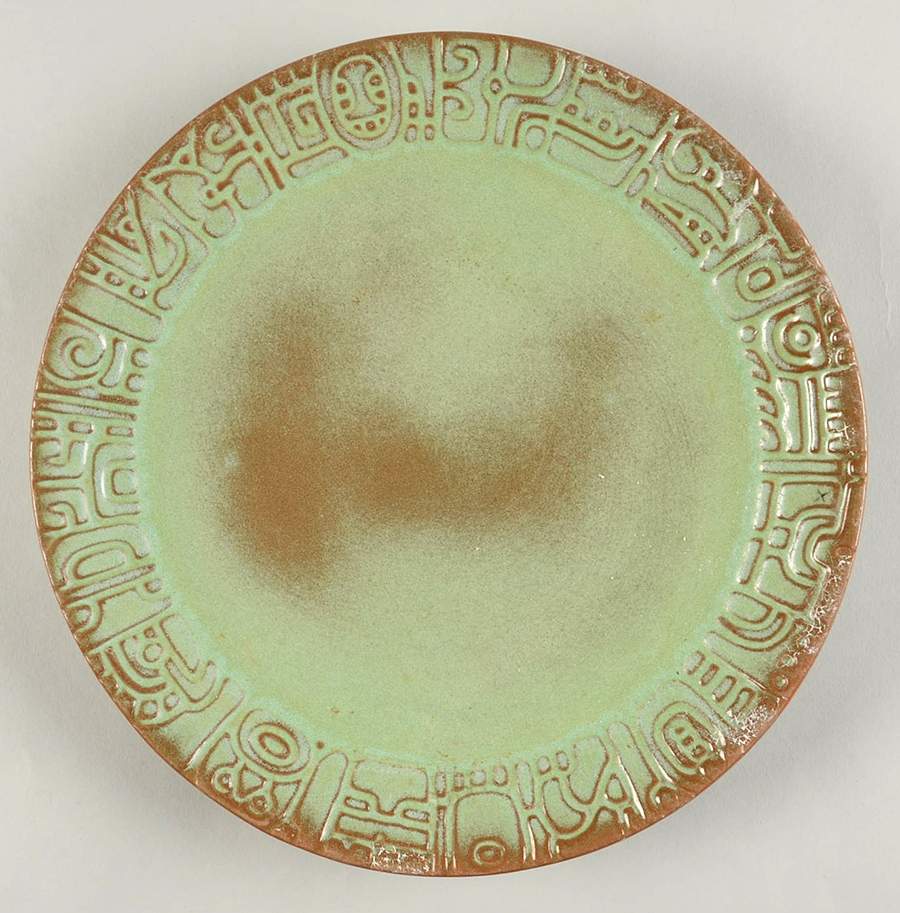 Mayan Aztec Prairie Green Luncheon Plate by Frankoma-1