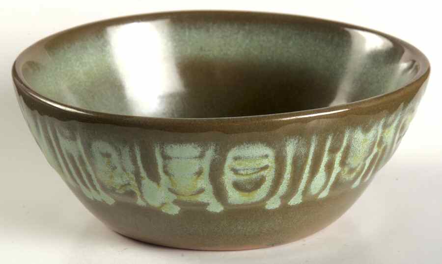 Mayan Aztec Prairie Green Coupe Cereal Bowl by Frankoma-1