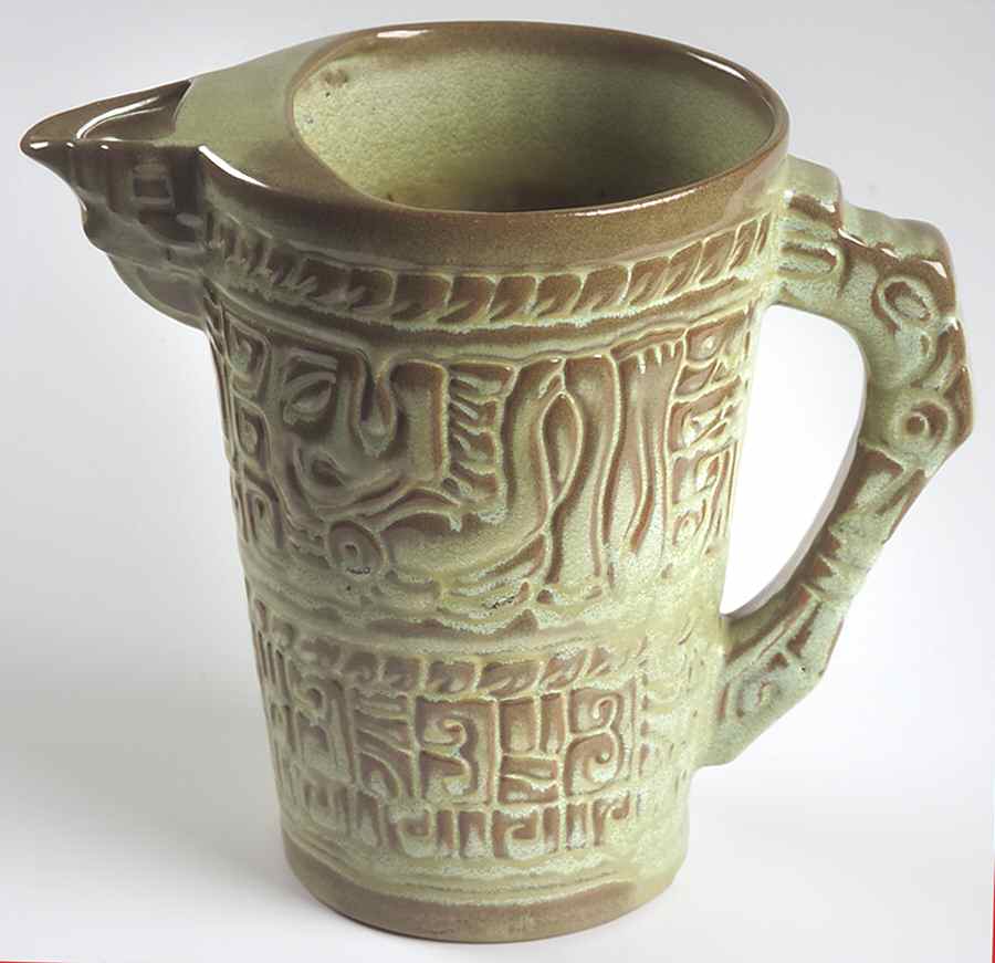 Mayan Aztec Prairie Green 64 Oz Pitcher by Frankoma-1