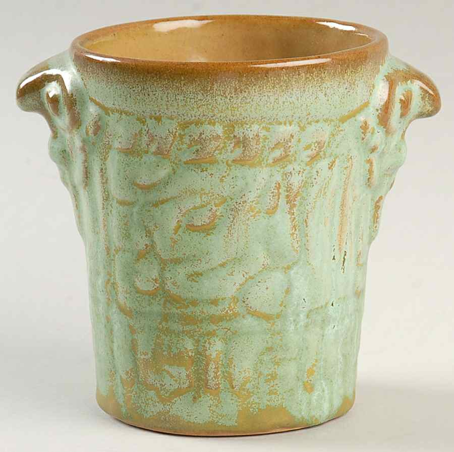 Mayan Aztec Prairie Green Open Sugar Bowl by Frankoma-1