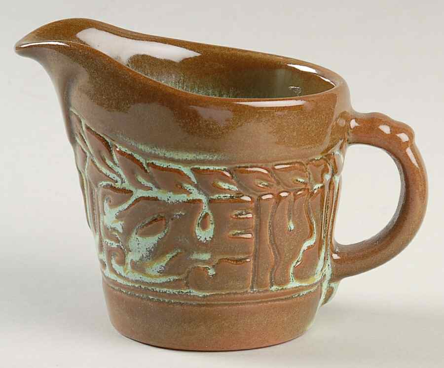 Mayan Aztec Prairie Green Creamer by Frankoma-1