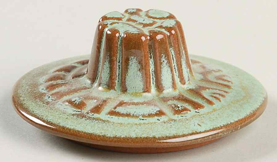 Mayan Aztec Prairie Green Lid for Sugar Bowl by Frankoma-1