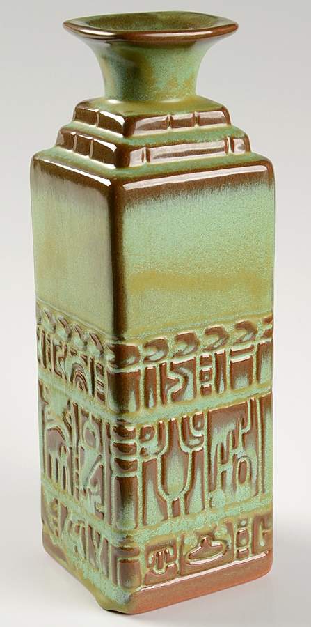 Mayan Aztec Prairie Green Decanter No Stopper by Frankoma-1