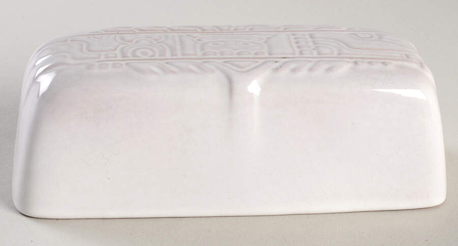 Mayan Aztec White Sand (Front and Back) Lid for 1/4 Lb Butter by Frankoma-1