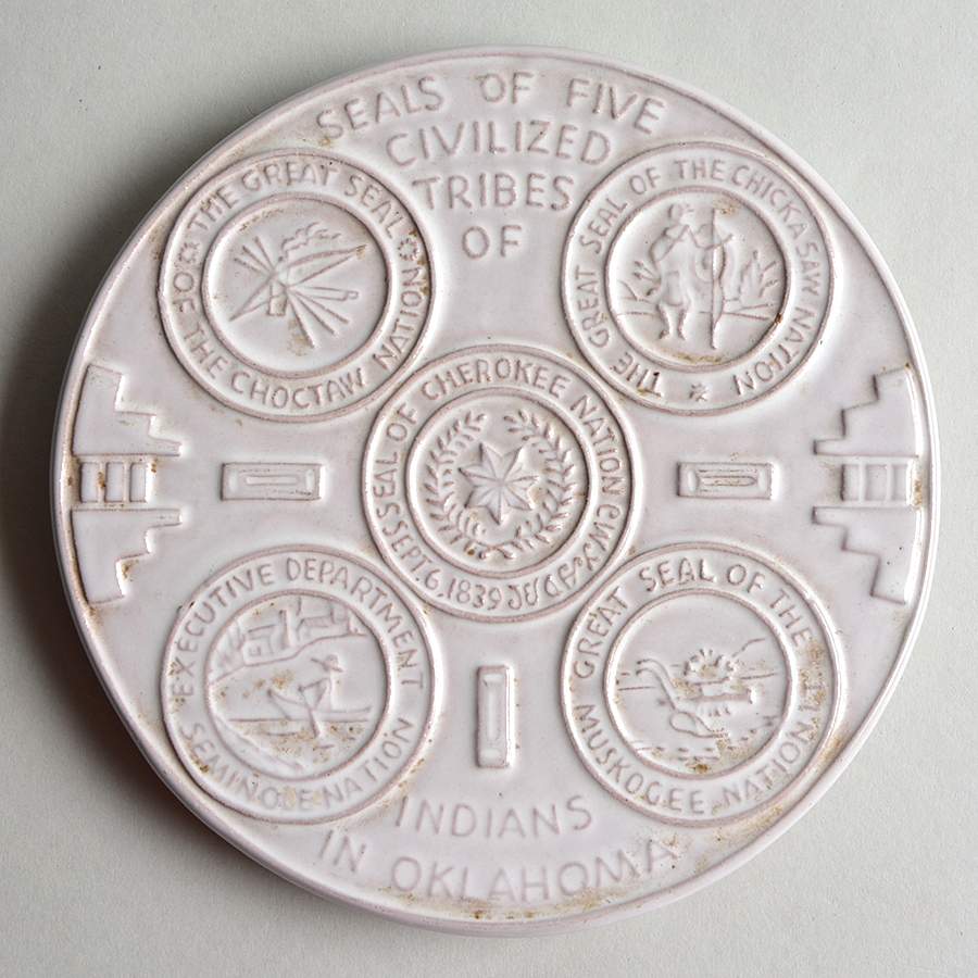 Commemorative Trivets Seals Of Five Civilized Tribes - No Box by Frankoma-1