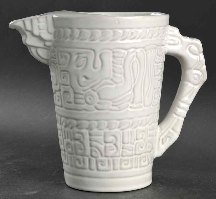 Mayan Aztec White Sand (Front and Back) 48 Oz Pitcher by Frankoma-1