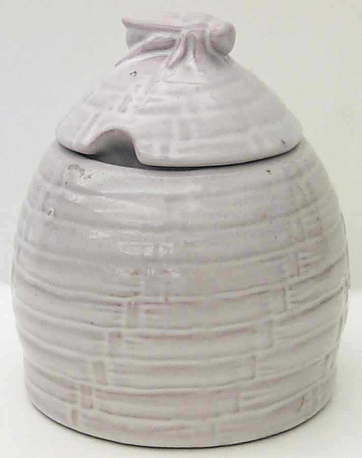 Mayan Aztec White Sand (Front and Back) Honey Pot & Lid by Frankoma-1