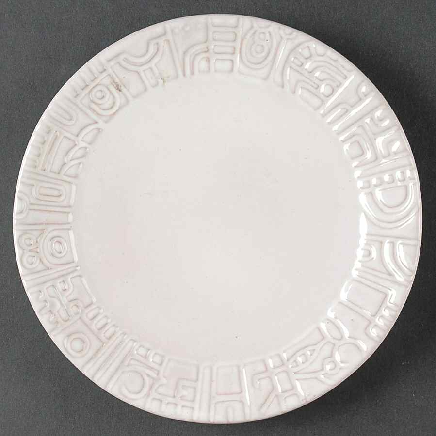 Mayan Aztec White Sand (Front and Back) Salad/Bread & Butter Plate by Frankoma-1