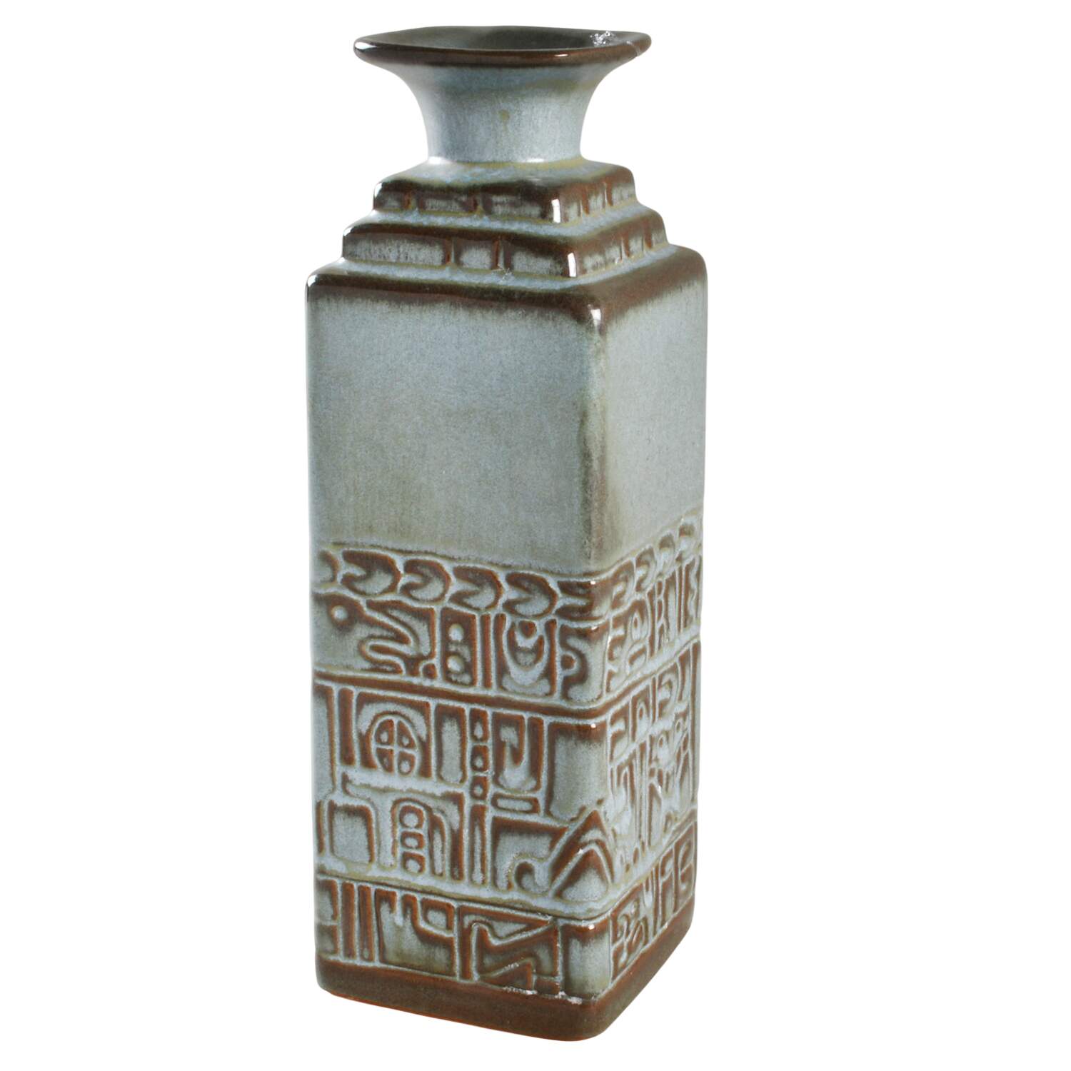 Mayan Aztec Woodland Moss Decanter No Stopper by Frankoma-1
