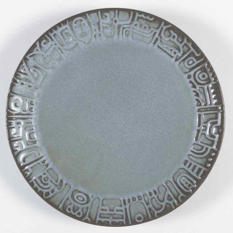 Mayan Aztec Woodland Moss Luncheon Plate by Frankoma-1