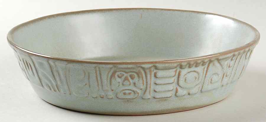Mayan Aztec Woodland Moss 8" Round Vegetable Bowl by Frankoma-1