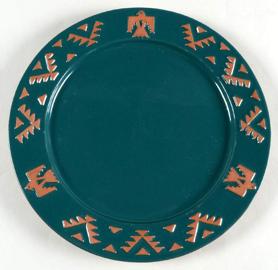 Native American Teal Dinner Plate by Frankoma-1
