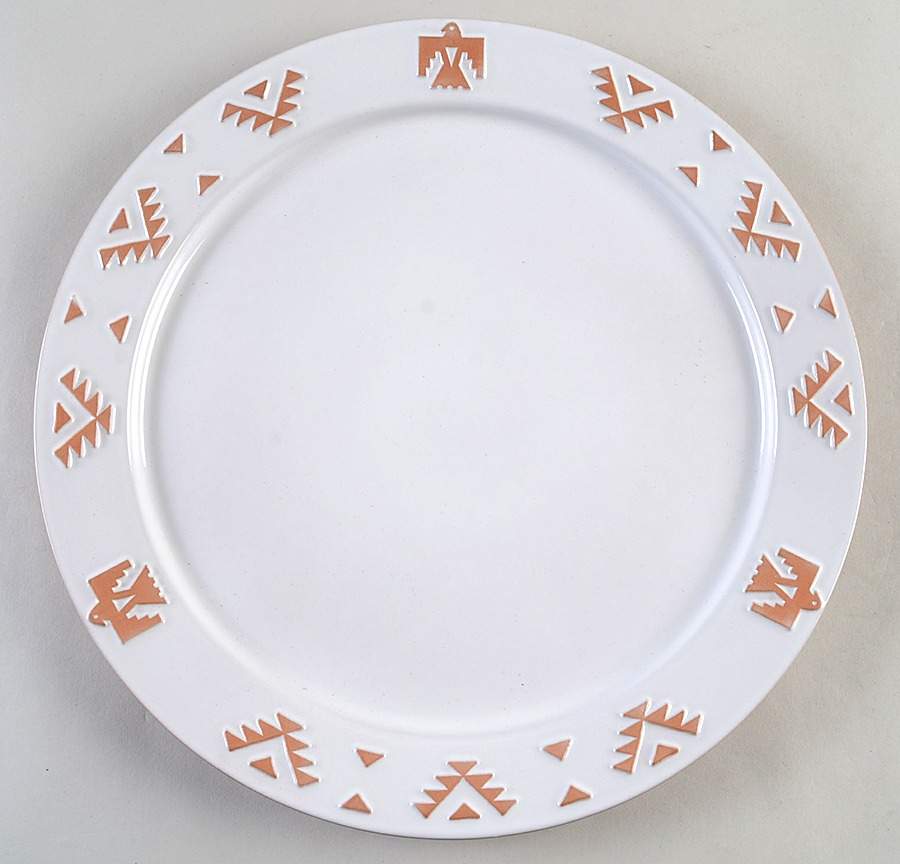 Native American White 13" Chop Plate (Round Platter) by Frankoma-1