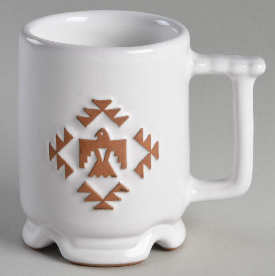 Native American White Mug by Frankoma-1