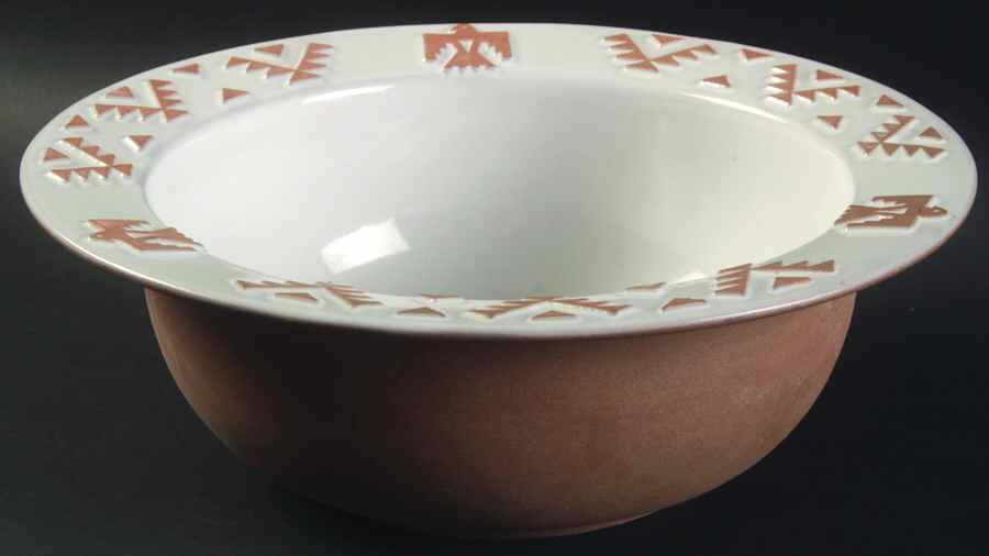 Native American White 10" Round Vegetable Bowl by Frankoma-1
