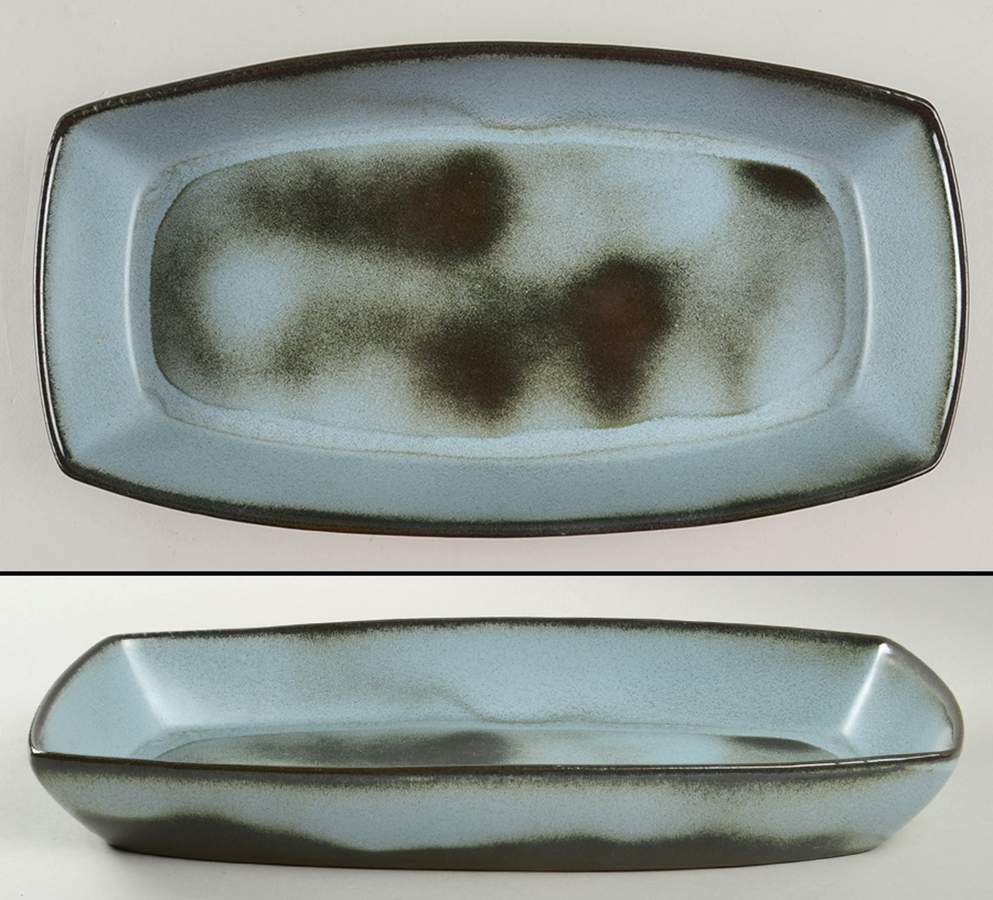Plainsman Woodland Moss 13" Oval Serving Platter by Frankoma-1