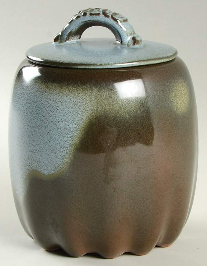 Plainsman Woodland Moss Sugar Canister & Lid by Frankoma-1