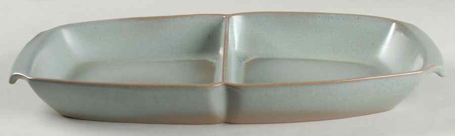 Plainsman Woodland Moss 15" Oval Divided Vegetable Bowl by Frankoma-1