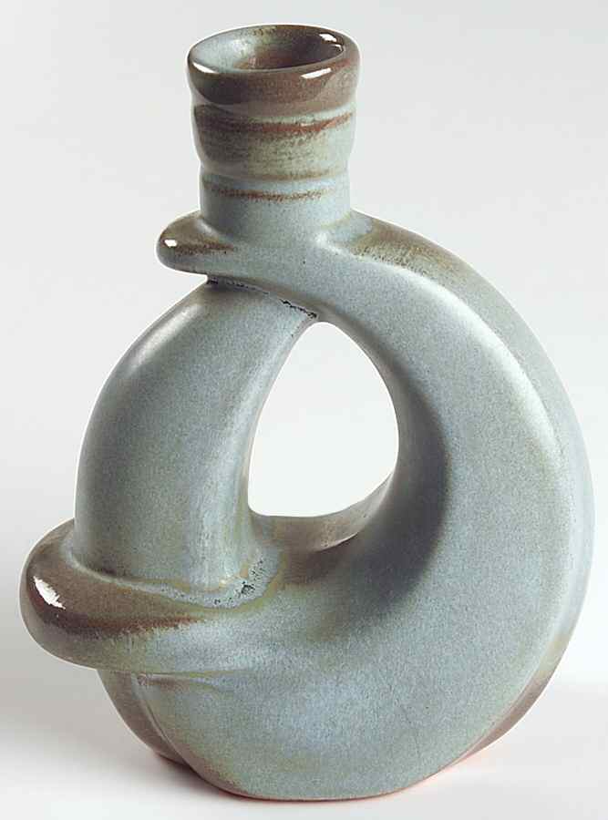 Plainsman Woodland Moss 5" Candlestick by Frankoma-1