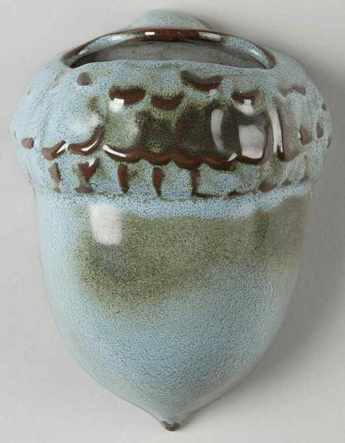 Plainsman Woodland Moss Wall Pocket Vase by Frankoma-1