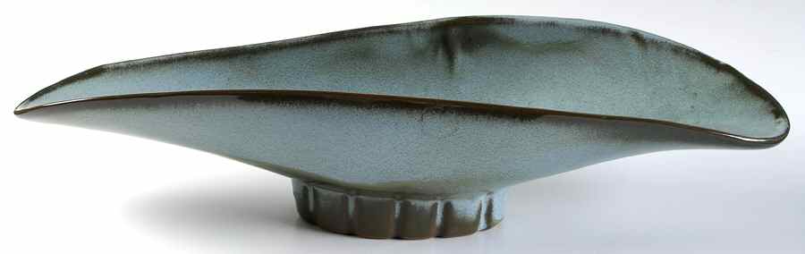 Plainsman Woodland Moss 16" Oval Freeform Bowl by Frankoma-1