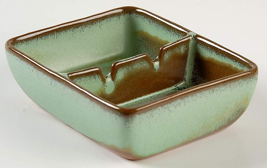 Plainsman Woodland Moss 4" Ashtray by Frankoma-1