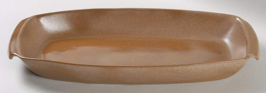 Plainsman Brown 15" Oval Serving Platter by Frankoma-1