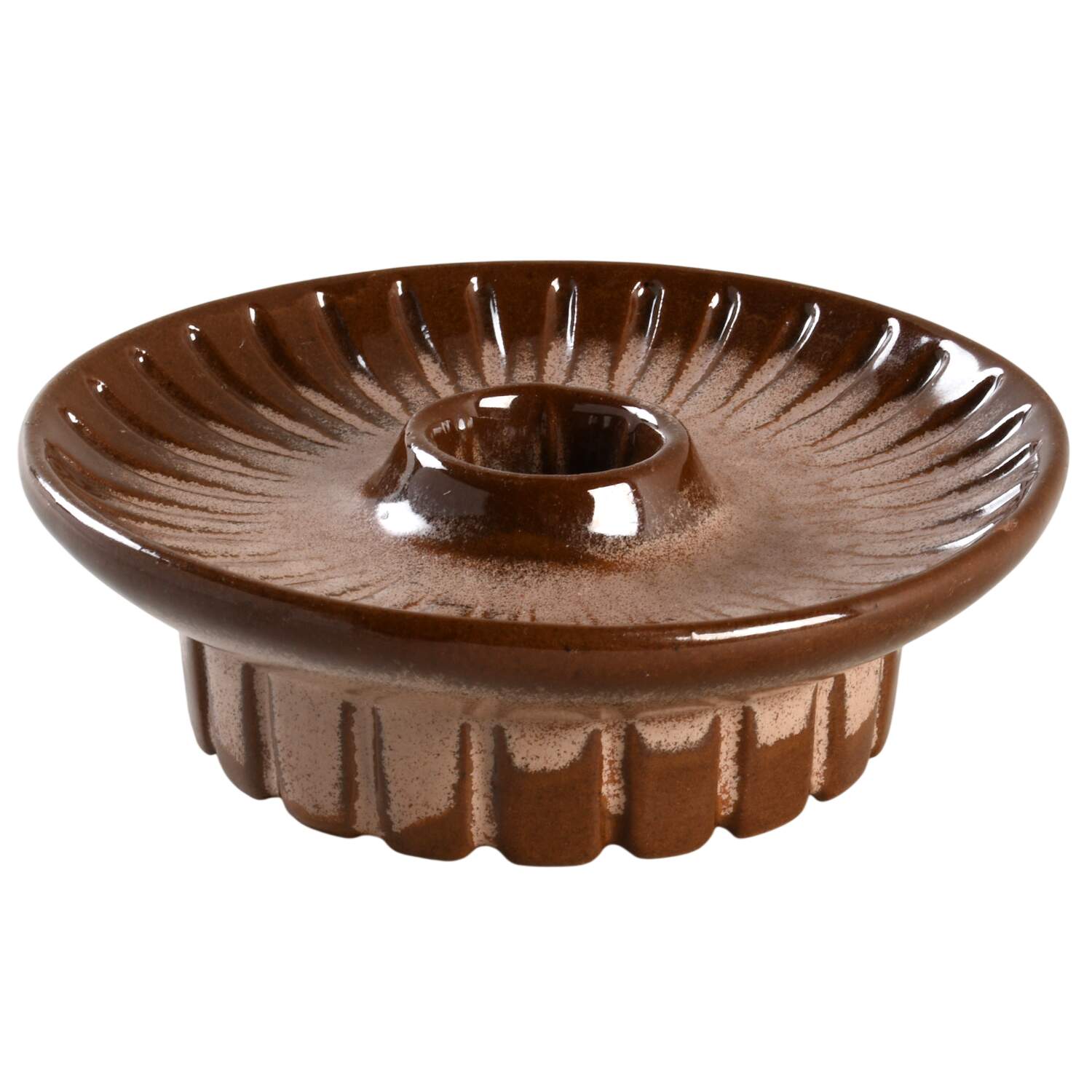 Plainsman Brown 1" Small Candlestick by Frankoma-1