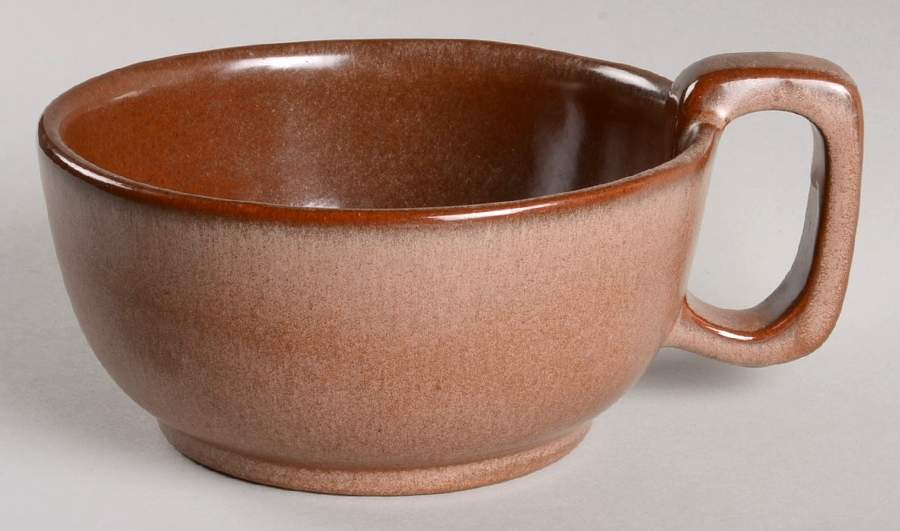 Plainsman Brown Soup Mug by Frankoma-1