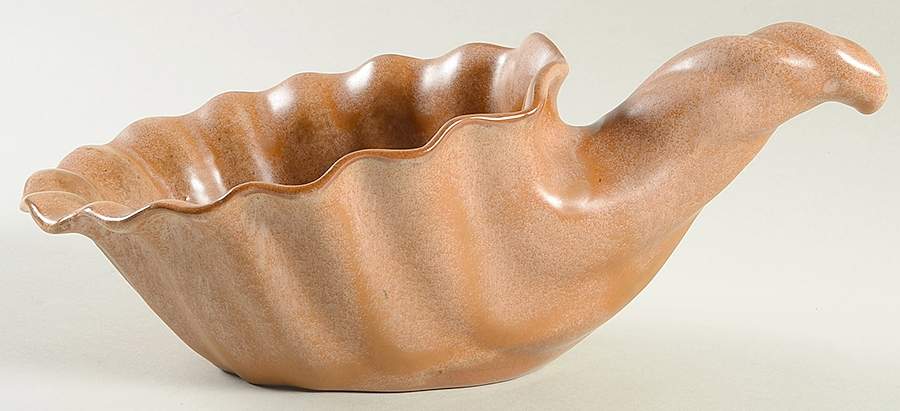 Plainsman Brown 12" Cornucopia by Frankoma-1