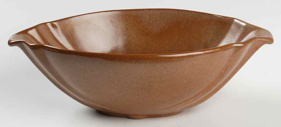 Plainsman Brown 9" Oval Vegetable Bowl by Frankoma-1